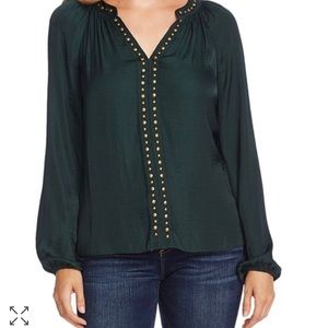 Vince Camuto stud trimmed satin blouse